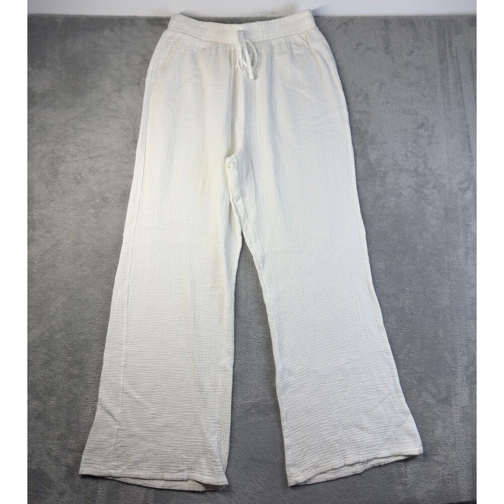 Altar'd State Swim Pants Womens Large White Wide-Leg Casual Drawstring Comfy